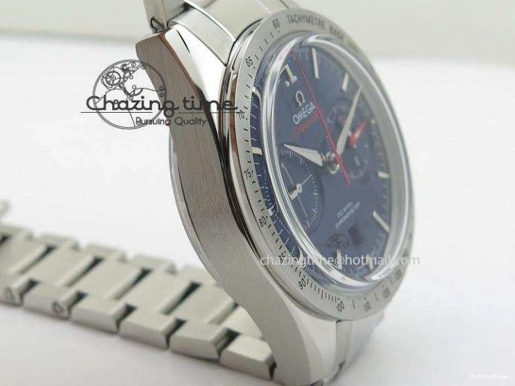 0518 Speedmaster ’57 SS Chrono AXF Best Edition Blue Dial on SS Bracelet A7750 (Free Leather Strap) StreetReady 8281